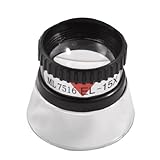 uxcell　拡大鏡　プラスチック製　ガラス製　ブラック　クリア　4x　　身に着けやすい　カメラマン地理学者用