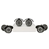 LineMak Kit of 4 bullet cameras, 1/3 SONY CCD Sensor, 700TVL with DVR of 4-channel, H.264/G.711A Com