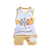 ベビー服　シャツ　シュートパンツ　セットアップ　二点セット　赤ちゃん　可愛い　男の子　女の子　袖なし　コットン