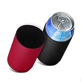 kwmobile 2x 缶クーラー カバー 330ml / 355ml 缶対応 - 缶保冷 ホルダー 6.5 x 10 cm - 黒色/赤色