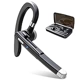 【進化版Bluetooth5.2技術 瞬時接続】Bluetooth ヘッドセット 片耳 ワイヤレスヘッドセット マイク内蔵 耳掛け式 左右耳