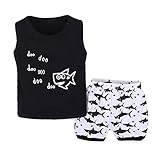 Domybest トップス+ショットパンツ Tシャツ ベビー服 上下セット タンクトップ 子供 女の子 男の子 袖なし 夏スーツ 肌着 超可愛い 柔らかい 伸縮性 快適 普段着 人気 2点入り 0-6