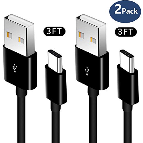 USBタイプCケーブル、2パック3 ft Android電話USB A to USB C充電ケーブル高速充電コードfor Samsung Galaxy s9、s9 Plus、Note 8 s8 Plus、LG g6 V30、HTC 10、NEXUS 5 X/6p、Google Pixel XLの表紙