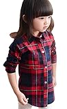 Plus Nao(プラスナオ) シャツ 長袖 タータンチェック ロング 秋冬 可愛い キュート おしゃれ 男女兼用 女の子 男の子 子供 キッズ ジュニア レッド 140