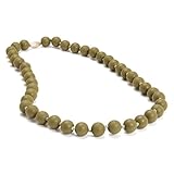 Chewbeads Jane Teething Necklace, 100% Safe Silicone - Military Olive by Chewbeads