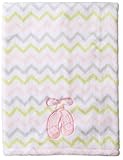 BabyGear Baby-Boys Newborn Girls Long Hair Printed Velboa Blanket with Applique On Hanger-Ballet, Pi
