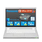 【整備済み品】パナソニック ノートPC Pana sonic CF-mx5/12.5インチFHD/Win 11Pro/インテルCore i5-6300u(2.3GHz)/MS Office 2019/WiFi/Bluetooth/カメラ/HDMI/FHD/USB3.0複数搭載/タッチスクリーン/日本語キーボード/無線マウス (メモリ8GB SSD1TB)
