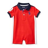 ポロ ラルフローレン メッシュ・ポロ・ショートオール[レッド](男の子6～9か月用)9Mサイズ [並行輸入品]