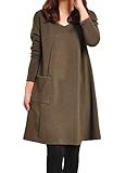 (チレーネ) Chilene チュニック ワンピース 長袖 カジュアル 体型カバー 秋色 黄色 グレー 茶色 M L XL XXL (09:ブラウン M)