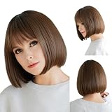 医療用 ウィッグ フルウィッグ ボブ ショートボブ 手植え 「天使のミニボブ」 (ミルキーモカブラウンプリン)