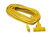 Alert Stamping CST-50M Tri-Tap Outdoor Extension Cord with Circuit Breaker, Yellow, 50-Feet [並行輸入品]