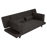 ソファ ソファー ベッド ソファベッド 2人掛け 背もたれ 両肘 リクライニング ビターブラウン