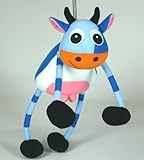 Springy Baby Cow Animal Brightly Coloured Mobile by Panopoly