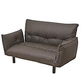 山善(YAMAZEN) カウチソファ(2人掛け) ダークブラウン FCS-180(DBR)P