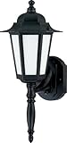 Nuvo Lighting 60/2203 One Light Textured Cornerstone Wall Lantern with Frosted Glass and Photocell B