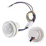 Yosoo 1PC 120度 LED人感センサー 自動赤外線センサー検出スイッチ 明暗センサー 自動赤外線モーションセンサー 天井廊下玄関地下室適用 省エネルギー 