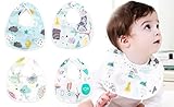 ベビースタイ オシャレ 北欧風 デザイン 赤ちゃん スタイ よだれかけ ４枚セット (0～1歳, A)