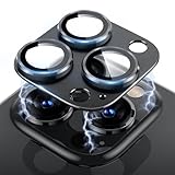 LuFiYa カメラフィルム iPhone 15 Pro/iPhone 15 Pro Max 対応 レンズカバー、アルミ合金＋9H硬度強化ガラス製 アイフォン15 Pro/15 Pro Max 用 レンズフィルム 全面保護 高透過率 露出オーバー防止 耐衝撃 カメラ保護フィルム 色 - ブラックチタニウム