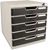 Exacompta レターケース モデュロー ロック 鍵付き A4 5段 ブラック エグザコンタ オーストリア