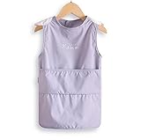 MOMO　ベビーノースリーブ エプロン 子供 幼児 天使の翼スモック　タイプ 食事用　洗濯機でも洗える お食事用防水ビブ キャッチポケット付き キッズ　子供用　男女兼用【5色可選】 (110cm（3～