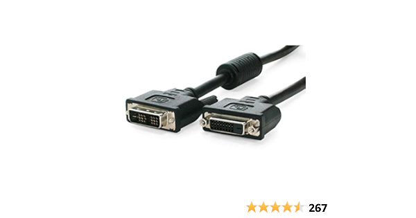 Amazon Co Jp Startech Com Dvi Dシングルリンクモニター延長ケーブル 3m Dvi D 19ピン オス Dvi D 25ピン メス 1920x1200 ブラック Dvidsmf10 パソコン 周辺機器