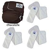 SoftBums ECHO One Size Cloth Diaper Set with 3 (New Style) SUPER Dry Touch Pods (Chocolate Brown) by