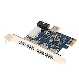 Lovoski PCI-E →USB 3.0 4-ポート　PCI 高速拡張カード　19 ピン　 デスクトップに対応　 耐久性 互換性