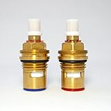 交換用真鍮セラミックカートリッジ蛇口バルブ四半期Turn挿入Gland Fits Franke 21スプラインホット/コールド(ペア)