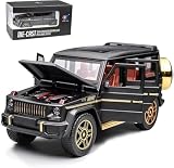 【tr nd】 精巧なカーモデル 1/24 ベンツ G63 AMGモデルカー 亜鉛合金 プルバック おもちゃの車 音と光付き 子供 男の子 女の子 ギフト (ブラック)