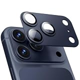 Slopow iPhone 17 Pro Max 用 カメラ保護フィルム アルミ合金＆9H強化ガラス 全面保護 高透過率 露出オーバー防止 フラッシュ干渉なし 指紋防止 超薄設計 簡単装着 1枚組 ブルー