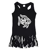 Domybest ベビー服 子供服 女の子 Tシャツ タンクトップ トップス タッセル ガールズ 春 夏 秋 通園 日常着 お出かけ ルームウエア カジュアル (120(3-4歳))