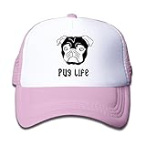 キッズ メッシュキャップ 通気性 今季最新 登山 レジャー・キャップ パグ 日焼け止め 帽子 カジュアル ストーリート系ピンク プリント付き 無地