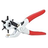 Heavy Duty Leather Hole Punch Tool - Revolving For Quick Size Adjustment Plier - 6 Sizes Puncher -By