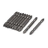 zspowertech プラスドライバービット　二重端　65mm長　6.3mm六角シャンク径　磁気　PH2　10本入り