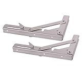 8 "折りたたみシェルフブラケット – ベンチテーブル折り畳みシェルフまたはブラケット、最大。ロード230lbs (ペアで販売)、(ショートリリースハンドル) – (SS)
