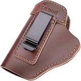 T.D.Well ホルスター ハンドガン サバゲー 本革 タクティカルホルスター iwb ブランド刻印 ハンドメイド レザー (左用・ブラウン)