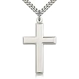 Heartlandクラシックハイポリッシュクロススターリングシルバーペンダントfor Men – Best Quality Usa Made