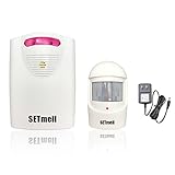 setmellワイヤレスホームセキュリティ私道Alarm and Doorbell , 1レシーバ& ACアダプタ& 1長い範囲1 PIRモーションセンサー検出器Weatherproof Patrol