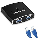 Dovhmoh USB 3.0スイッチセレクター KVMスイッチ 5Gbps 2入力1出力USBスイッチ USB 3.0双方向共有装置 プリンタ、キーボードマウスの共有用