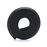 (BERUKO) コーナーガードサポート4M(2M×2本） 両面テープ付き【2本） コーナークッションベッドガード ドアガード 安全対策 アニマル ドアストッパー付き (U型, ブラック　1)