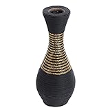 Demiawaking 花瓶 籐 プラスチック 田舎風 人工 ラタン織り 手作り フラワー 花器 ホーム/オフィス/ホテル/庭のため