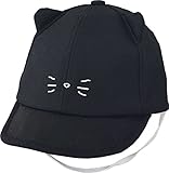(リトルグリンバディ) LITTLE GRIN BUDDY ベビー ねこ耳 キャップ (ブラック, 48cm)