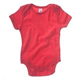 (ベラ・キャンバス) Bella + Canvas 赤ちゃん・ベビー用 リブロンパース 半袖ボディースーツ (6ヶ月-1歳) (レッド)