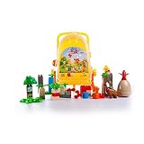 Dimple Dinosaur Valley Set Building Bricks with Rolling Storage Suitcase Kit (46 Piece) [並行輸入品]