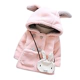 Tonsee 女の子 ラブリー コート ふわふわ ジャケット 暖かい アウターウェア 防寒 (70, ピンク)