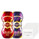 メンズマックス スマートギア 2種セット (レッド & ブラック) + ポケットローション(1回分7mlパック)x5個セット