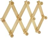 chris-wang Expandable /調節可能/ Folding 10-peg木製Hangingストレージオーガナイザーユーティリティフックラックハンガーコート用/キー/帽子/財布/バッグ L
