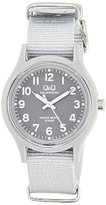 シチズン Q&Q アナログ ソーラー腕時計 10気圧防水 ナイロンベルト E05A-004VK メンズ グレー