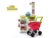 [リトルトレジャー]Little Treasures Pretend Play grocery supermarket play set includes a cart, cash register,