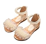 Honey baby　ガールズ フォーマル靴 パール レース女の子シューズ　ダンスシューズ フラットシューズ 女児 サンダル フォーマル 結婚式 発表会 お出かけ 通園 通学 プレゼント 夏 (内寸1